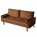Velvet Sofa, 68 inch Mid Century Modern 3-Seater Sofa with 2 Pillows for Home, Office - MC9551