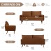 Velvet Sofa, 68 inch Mid Century Modern 3-Seater Sofa with 2 Pillows for Home, Office - MC9551