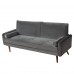 Velvet Sofa, 68 inch Mid Century Modern 3-Seater Sofa with 2 Pillows for Home, Office - MC9551