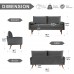 Velvet Sofa, 68 inch Mid Century Modern 3-Seater Sofa with 2 Pillows for Home, Office - MC9551