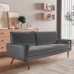Velvet Sofa, 68 inch Mid Century Modern 3-Seater Sofa with 2 Pillows for Home, Office - MC9551