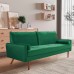 Velvet Sofa, 68 inch Mid Century Modern 3-Seater Sofa with 2 Pillows for Home, Office - MC9551