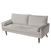 Velvet Sofa, 68 inch Mid Century Modern 3-Seater Sofa with 2 Pillows for Home, Office - MC9551