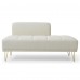 56.3" Inch Modern Loveseat Sofa, Upholstered Armless 2 Seater Couch Bench with Teddy Fabric, Gold Metal Legs for Home, Living Room (Beige) - W2677P195004