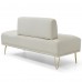 56.3" Inch Modern Loveseat Sofa, Upholstered Armless 2 Seater Couch Bench with Teddy Fabric, Gold Metal Legs for Home, Living Room (Beige) - W2677P195004
