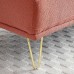 56.3" Inch Modern Loveseat Sofa, Upholstered Armless 2 Seater Couch Bench with Teddy Fabric, Gold Metal Legs for Home, Living Room (Pink) - W2677P195012