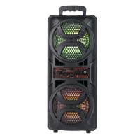 Portable Bluetooth Party Speaker Dual 6.5 in Subwoofers, RGB LED Lights, FM Radio, TWS Pairing, USB/TF/AUX Inputs, Microphone Included Karaoke Speaker for Home Parties Model CBS-6216