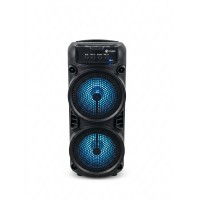 Portable Bluetooth Speaker, Dual 3-Inch Drivers, 10W Output, LED Lights, 1200mAh Rechargeable Battery, USB/TF Card/Mic Inputs, 26.5 cm Compact Party Speaker for Home, Office & Travel CBS-3025C