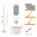 Spin Mop Bucket Set, Self Wringing Mope with 4 Microfiber Pads, Self Separation Dirty Clean Water System for Floor Cleaning, Hardwood, Laminate, Tile - WYL-801