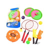 Outdoor Sports Toy Games Set, 13 PCS Sports Backpack Set with Frisbee, Badminton, Scoop Ball, Toss and Catch