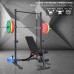 Squat Rack 800LB Capacity Power Rack 2"x 2" Steel Power Cage Exercise Stand with 2 J-Hooks for Bench Press, Weightlifting and Strength Training - 1026783