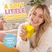 Squishy Cheese Cube Toy, Soft Squeeze Stress Ball, 65mm, Yellow