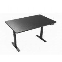 Electric Standing Desk 140 x 60cm, Adjustable Height 73–122cm Sit Stand Desk with Carbon Fiber Textured Surface, Memory Presets, Powerful Motor, Collision Detection – Black