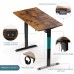 Electric Standing Desk, 48 x 24 inches Whole Piece Deskboard Adjustable Height Desk, Quick Assembly, Ultra-Quiet Motor (Brown) - HOD1A