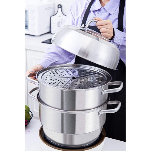HOMICHEF 3 PCS Whole Food Steamer Set - Nickel Free Stainless Steel Veggie  Steamer Pot (9.5 Large Vegetable Steamer Insert With Lid, 8 Steam Pot) 