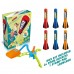 6-Pack Step-Powered Rocket, Foam Outdoor Rocket Toy with Step Launcher, STEM Learning Educational Toy for Kids, Boys, Girls - STP-RKT