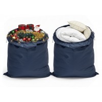 2-Pack Extra-Large Storage Bags, 100 L Laundry Bags with Drawstring Closure, Waterproof Oxford Fabric Organizer for Bedding, Clothes, Toys, Camping Gear, Travel & Christmas Storage – Navy Blue
