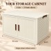  Storage Cabinet 2 Doors Cream 68.5 cm for Home