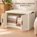  Storage Cabinet 2 Doors Cream 68.5 cm for Home