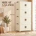 Foldable Storage Cabinet, 4 Tiers, 8 Doors, Casters, Cream, Home Foldable Storage Cabinet, 4 Tiers, 8 Doors, Casters, Cream, Home