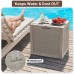 31 Gallon Outdoor Storage Deck Box Waterproof & UV Resistant Patio Storage Bin with Lockable Lid & Side Handles 220 lb Load Capacity Rattan Style for Yard Balcony Pool