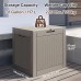 31 Gallon Outdoor Storage Deck Box Waterproof & UV Resistant Patio Storage Bin with Lockable Lid & Side Handles 220 lb Load Capacity Rattan Style for Yard Balcony Pool