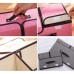Foldable Linen Storage Box, 50 x 30 x 25 cm Double Lid Organizer Container for Home, Office, Clothes, Books, Toys (Blue) - HJ23053