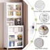 73" Kitchen Pantry Storage Cabinet, Collapsible Storage Organizer with Rotating Wheels for Home, Kitchen, Living Room - F8851-4