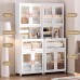 73" Kitchen Pantry Storage Cabinet, Collapsible Storage Organizer with Rotating Wheels for Home, Kitchen, Living Room - F8851-4