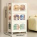 3-Tier Stackable Storage Cabinet, Portable Collapsible Container Box with Wheels for Home, Kitchen, Bathroom, Office (Clear) - YT7013-1