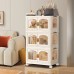 3-Tier Stackable Storage Cabinet, Portable Collapsible Container Box with Wheels for Home, Kitchen, Bathroom, Office (Clear) - YT7013-1