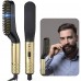 Hair Straightening Brush, 2 in 1 Hair Beard Electric Heated Brush, Anti-Scald for Men - HJ21471