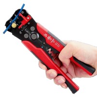 Automatic Wire Stripper and Crimper, 10-24 AWG, Red and Black
