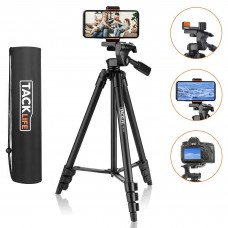 TACKLIFE 55-Inch Lightweight Aluminum Tripod for Travel/Camera/Smartphone with Carry Bag, 6.6LB Maximum Load Capacity