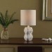 2 PCS Faux Wood Table Lamp, 40cm H White Wash Faceted Lamp for Home, Bedroom, Office - 0210621