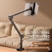 Adjustable Tablet & Phone Holder Stand Clamp-On Metal Arm, 12–24 cm Wide Compatibility, Multi-Angle Bed Desk Mount for Reading, Streaming, Video Calls, Home Office Dorm