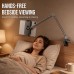 Adjustable Tablet & Phone Holder Stand Clamp-On Metal Arm, 12–24 cm Wide Compatibility, Multi-Angle Bed Desk Mount for Reading, Streaming, Video Calls, Home Office Dorm