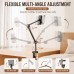 Adjustable Tablet & Phone Holder Stand Clamp-On Metal Arm, 12–24 cm Wide Compatibility, Multi-Angle Bed Desk Mount for Reading, Streaming, Video Calls, Home Office Dorm