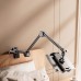 Adjustable Tablet & Phone Holder Stand Clamp-On Metal Arm, 12–24 cm Wide Compatibility, Multi-Angle Bed Desk Mount for Reading, Streaming, Video Calls, Home Office Dorm