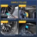Portable Tire Inflator Air Compressor, 150 PSI Cordless Air Pump with 4000mAh Rechargeable Battery, Digital Pressure Gauge, Auto Shut-Off, LED Light, for Car, Motorcycle, Bicycle & Sports Balls