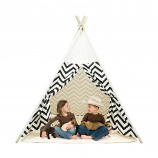 Teepee Tent for Kids Foldable Children Play Tent for Girl and Boy with Mat for Indoor Outdoor (Stripe)