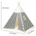 Teepee Tent for Kids Foldable Children Play Tent for Girl and Boy with Mat for Indoor Outdoor (Stripe)