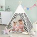 Teepee Tent for Kids Foldable Children Play Tent for Girl and Boy with Mat for Indoor Outdoor (Stripe)