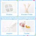 Childrens Play Tent, 119 x 156cm Foldable Teepee Tent with 4 Poles, White Canvas Playhouse for Kids, Indoor, Outdoor
