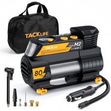 Tacklife M2 12V DC Digital Auto Tire Inflator with LCD Display, LED Light, Carrying Bag (Yellow)