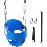 Toddler Bucket Swing Seat Heavy-Duty Adjustable Baby Swing with Chains & Straps Moldable Secure Seat Design  Indoor Outdoor Tree & Swing Set Use