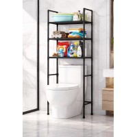 Freestanding Over-The-Toilet Storage Rack 4-Tier Bathroom Organizer Shelf Strong Load-Bearing H-Frame Anti-Slip Feet Space-Saving Toilet Shelf for Small Bathrooms