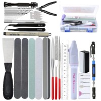 42-in-1 Hobby Building Tools Craft Set, Modeler Tool Kit with Hand Drill, Nipper, Hobby Knife, Files, Tweezers, Screwdrivers, Electric Sander, Storage Case for DIY Model Making