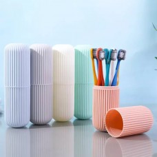 10 Set Portable Travel Toothbrush Set with Carrying Case Japanese Wide Head Soft Bristle Toothbrush (Random Colour)