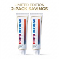 Tooth Refresh Toothpaste 2-Pack Fresh Breath, Gentle Daily Cleaning, Helps Remove Surface Stains 120g x 2 Tubes Everyday Oral Care for Home, Travel & Family Bathroom Use Model E092-7